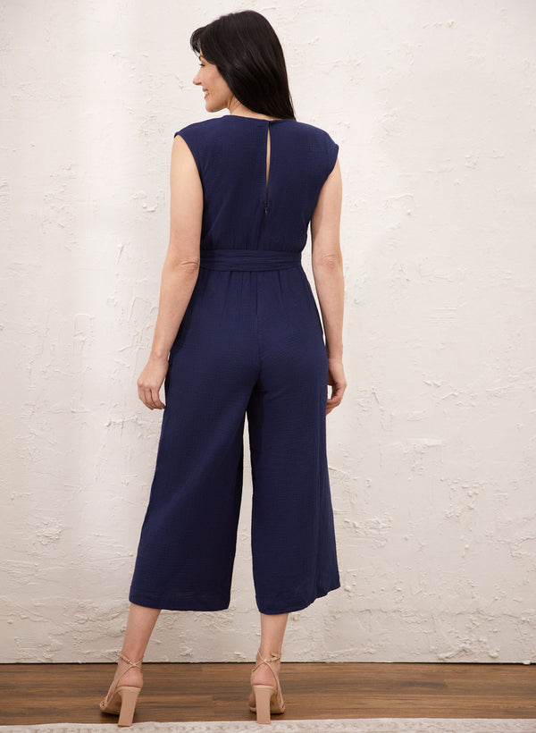Laura Cotton V-Neck Jumpsuit