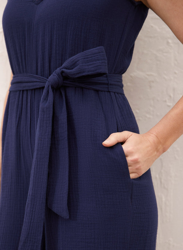 Laura Cotton V-Neck Jumpsuit