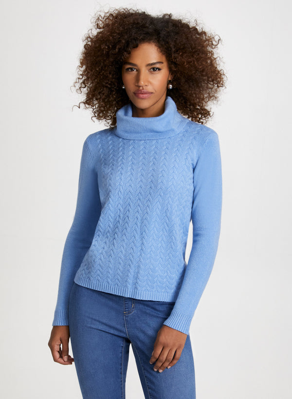 laura Cowl Neck Cable Knit Sweater