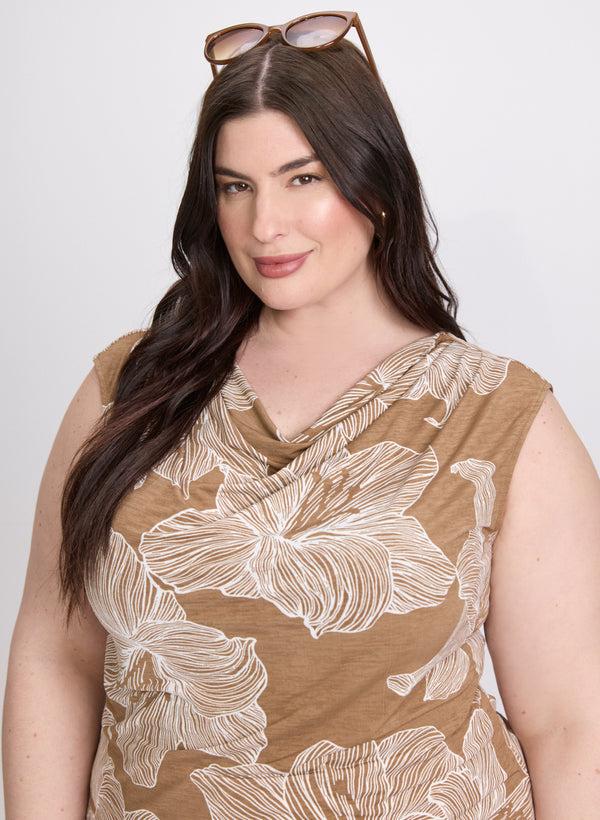 Laura Cowl-Neck Floral Print Top