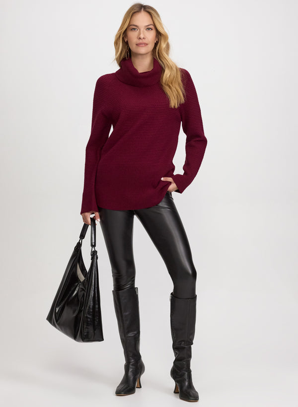 Laura Cowl Neck Waffle Knit Sweater