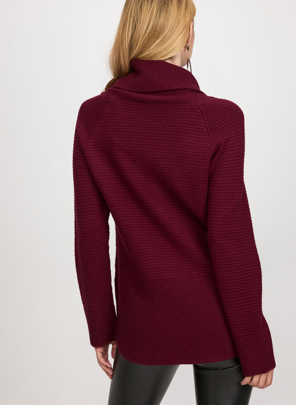 Laura Cowl Neck Waffle Knit Sweater