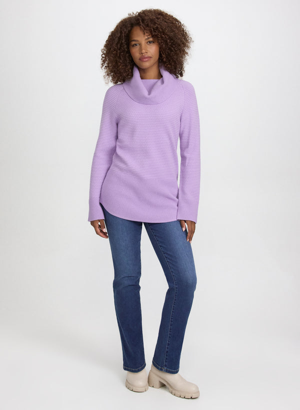 Laura Cowl Neck Waffle Knit Sweater