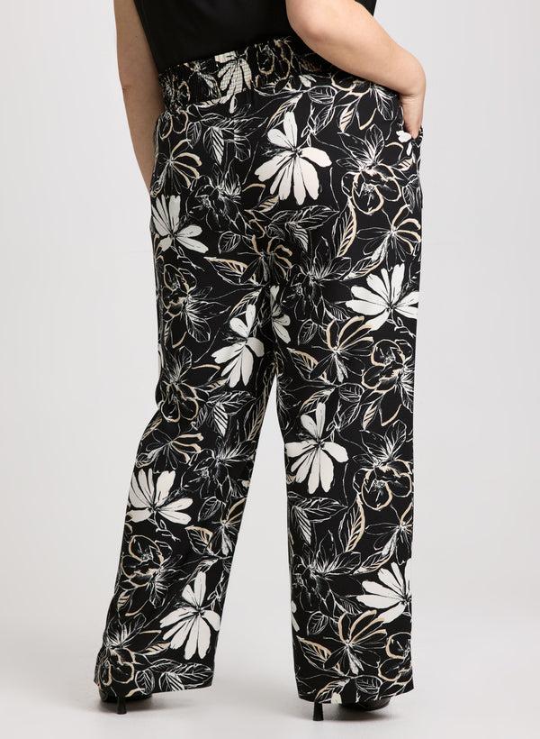 Laura Crepe Floral Wide Leg Pants