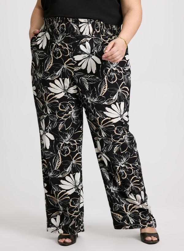 laura Crepe Floral Wide Leg Pants
