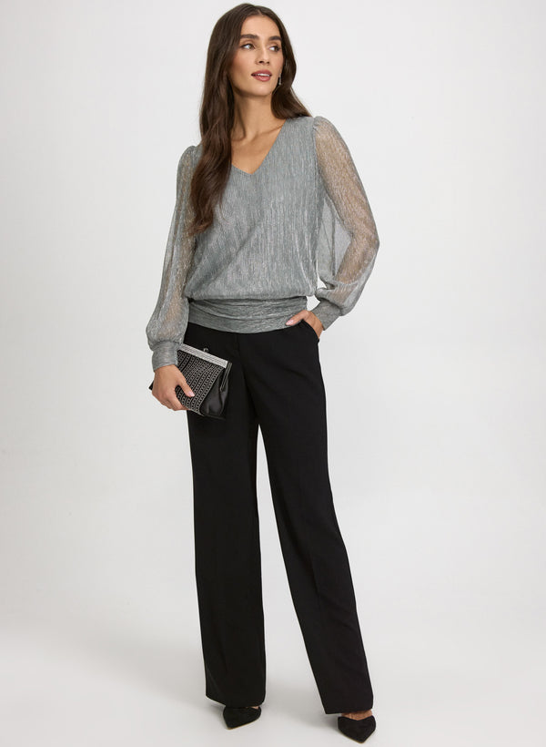 Laura Crinkle Lurex Blouse