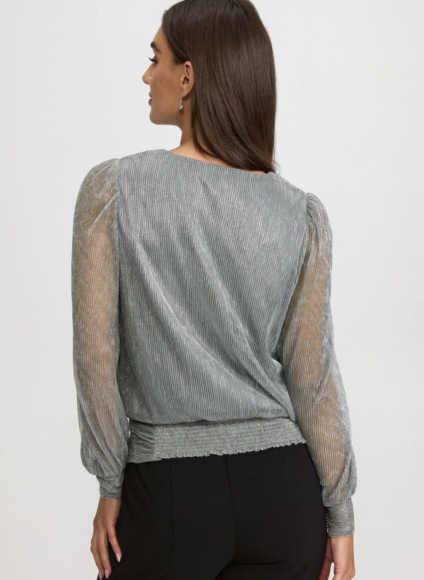 Laura Crinkle Lurex Blouse