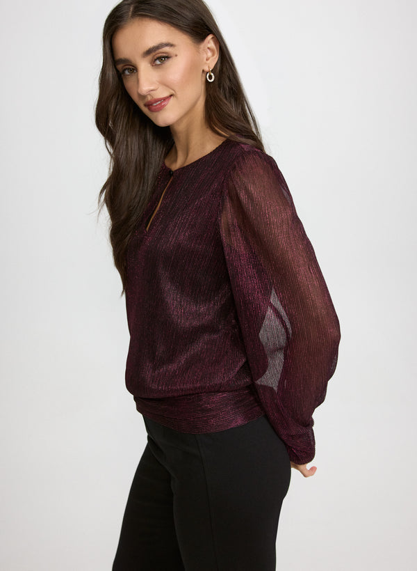 Laura Crinkle Lurex Blouse