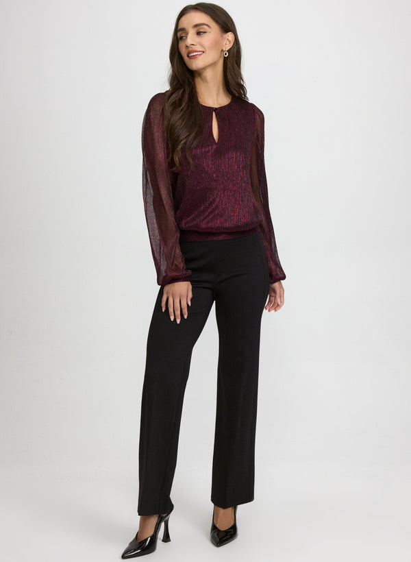 Laura Crinkle Lurex Blouse