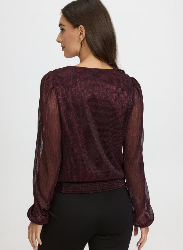 Laura Crinkle Lurex Blouse