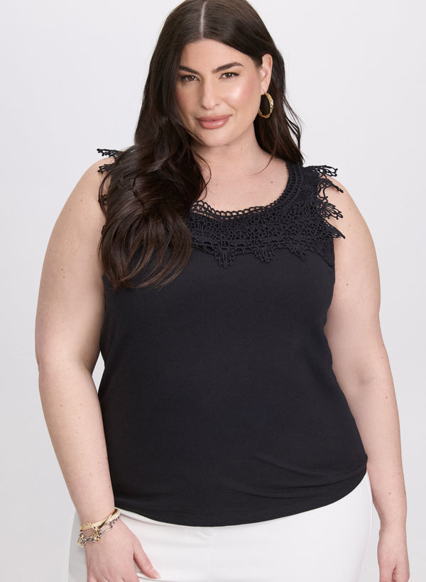 laura Crochet Appliqué Tank Top