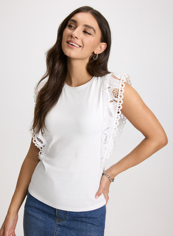 laura Crochet Cap Sleeve Top