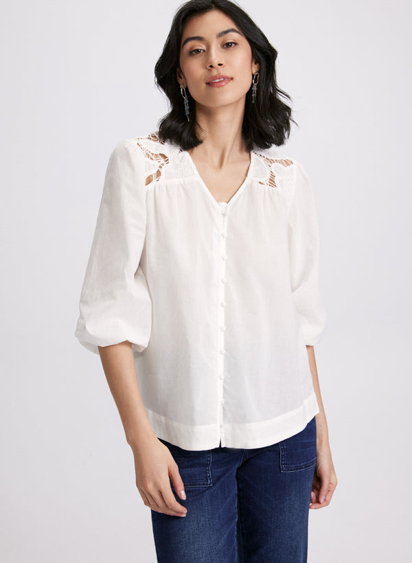 laura Crochet Detail Blouse