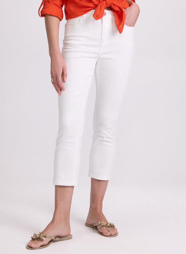 laura Crochet Trim Denim Capris