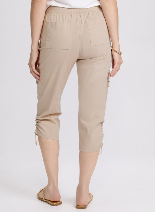 Laura Cropped Drawstring Hem Cargo Pants