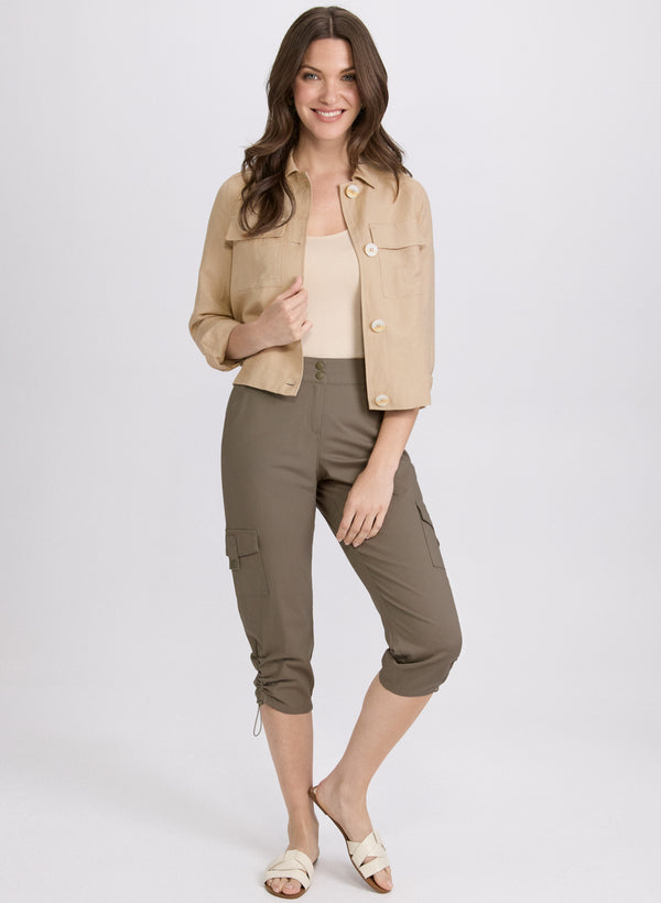 Laura Cropped Drawstring Hem Cargo Pants
