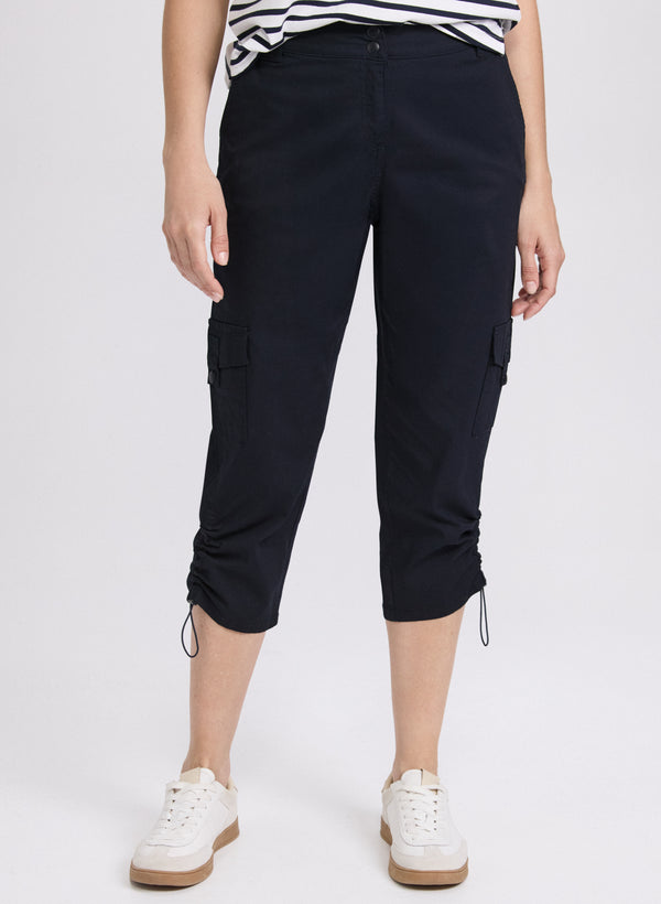 laura Cropped Drawstring Hem Cargo Pants
