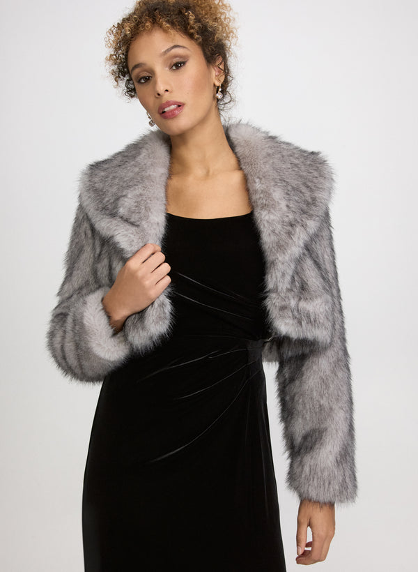 laura Cropped Faux Fur Jacket
