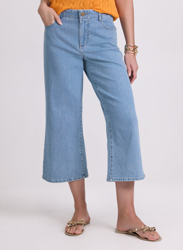 laura Cropped Wide-Leg Jeans