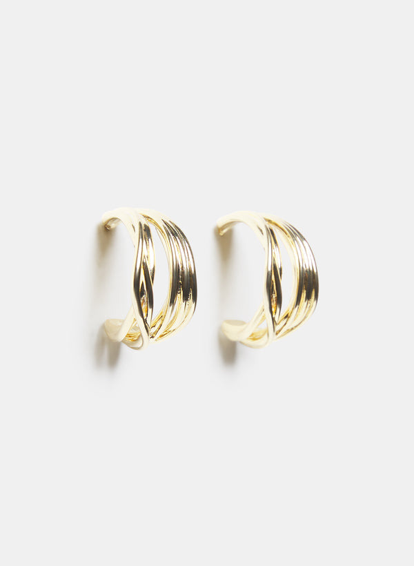 laura Cross-Over Hoop Earrings