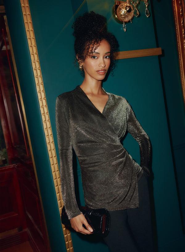 Laura Crossover Metallic Top