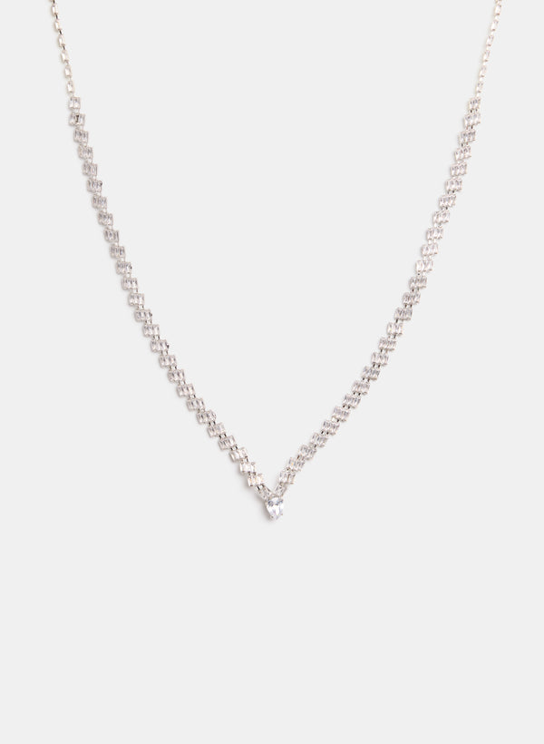 laura Crystal Baguette Necklace