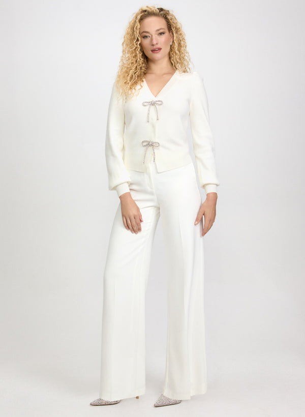 Laura Crystal Bow Embellished Cardigan