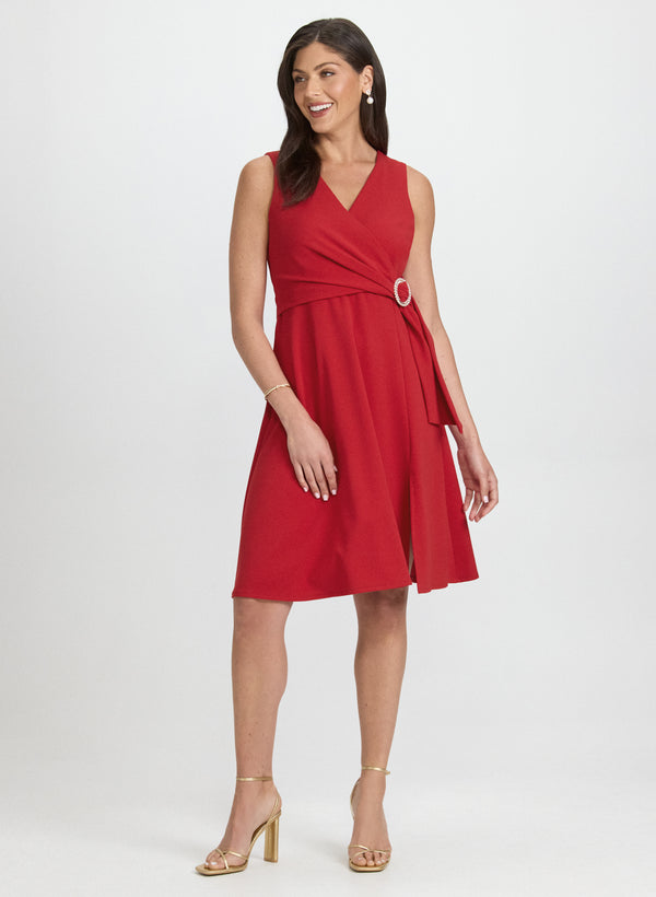 laura Crystal Buckle Embellished Dress