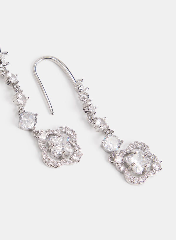 Laura Crystal Clover Earrings