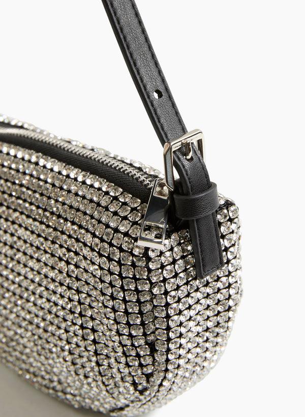 Laura Crystal Detail Half-Moon Bag