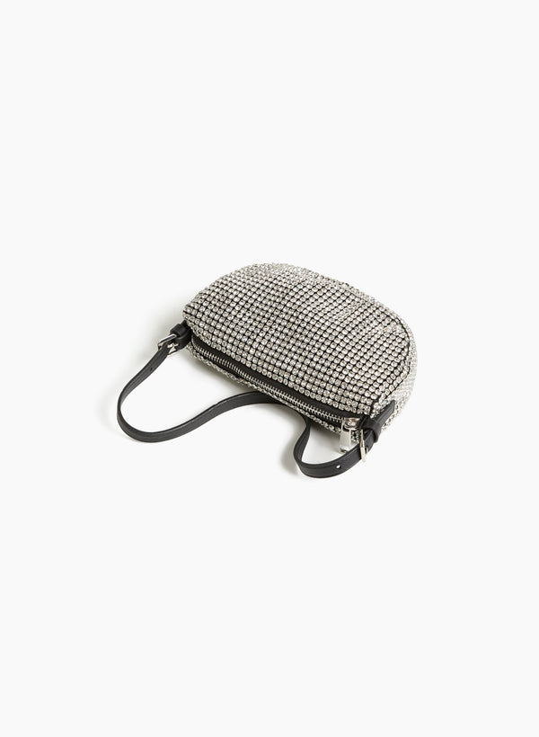 Laura Crystal Detail Half-Moon Bag