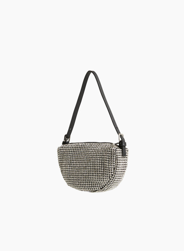 laura Crystal Detail Half-Moon Bag