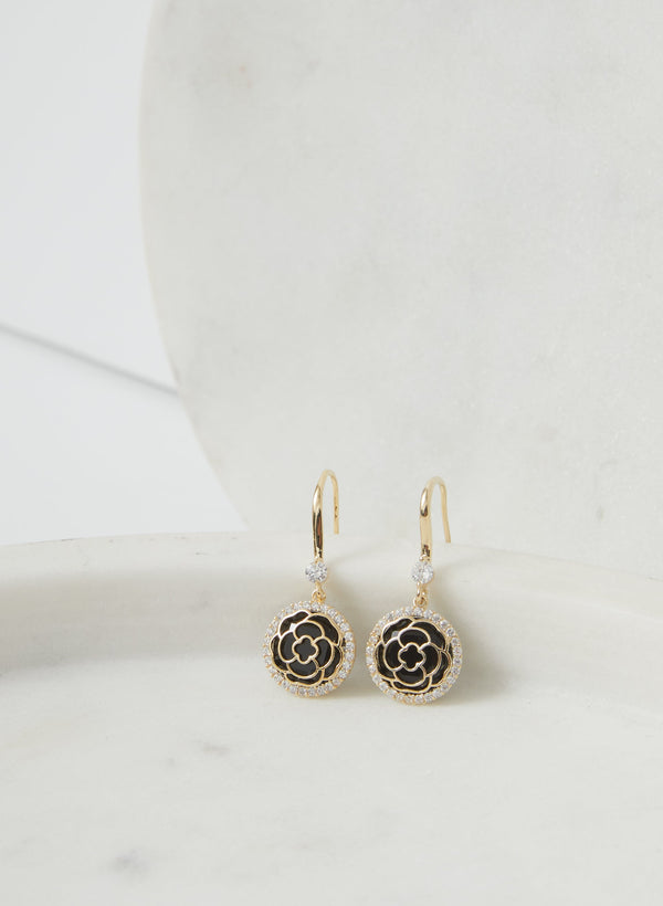 laura Crystal Flower Drop Earrings