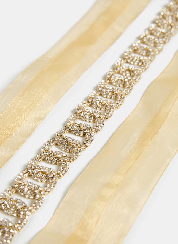Laura Crystal & Ribbon Belt
