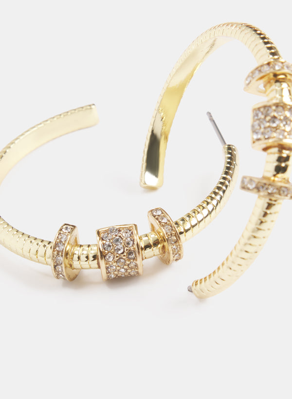 Laura Crystal Rondelle Hoop Earrings