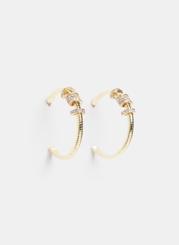 laura Crystal Rondelle Hoop Earrings