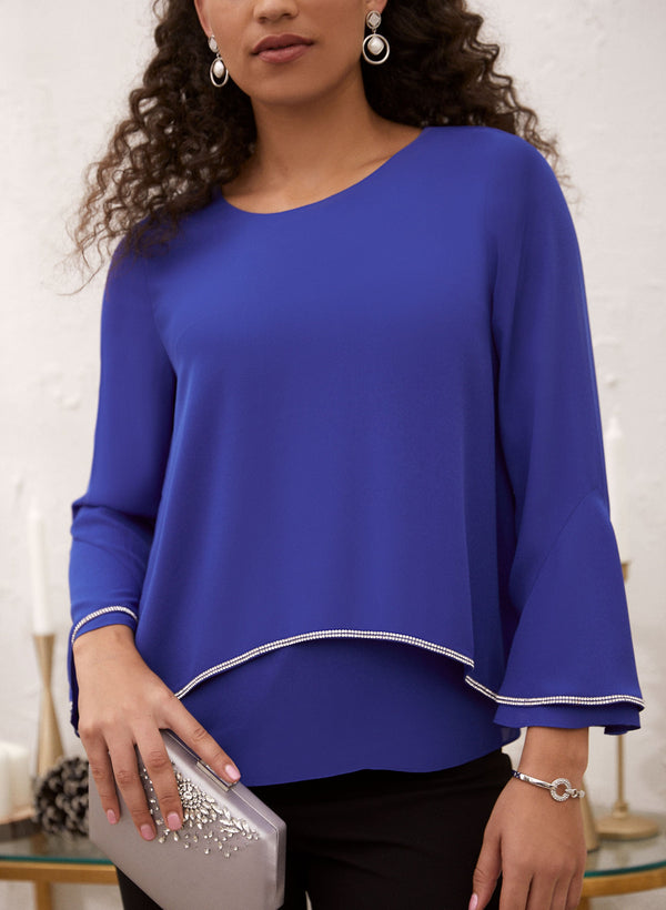 Laura Crystal Trim Blouse