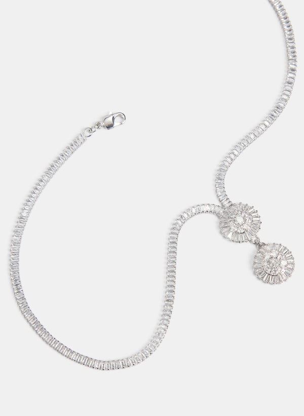 Laura Cubic Zirconia Tiered Drop Necklace