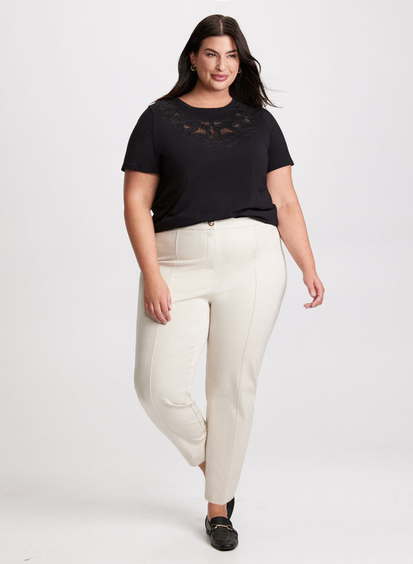 laura Cut-Out Detail Tee & City Fit Slim Leg Pants
