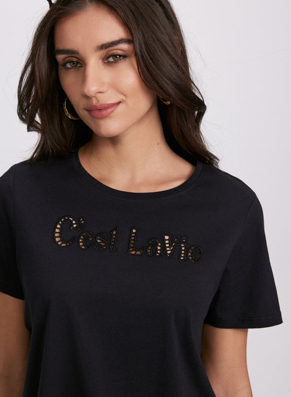 Laura Cut-Out Script T-Shirt