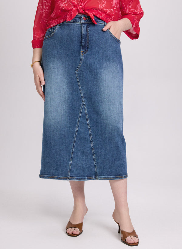 laura Denim Midi Skirt