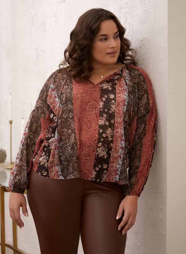 Laura Dex - Patchwork Print Blouse