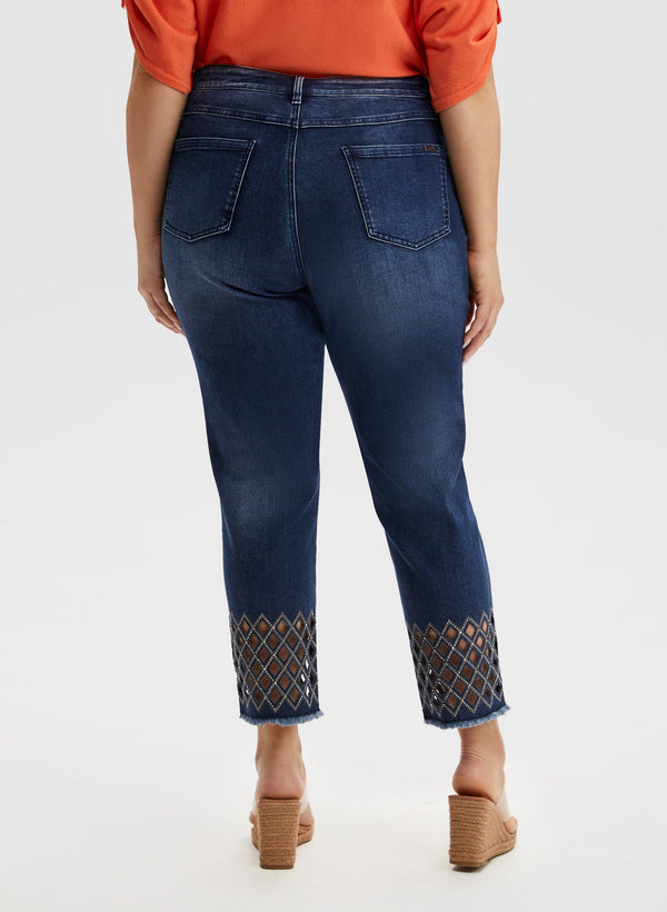 Laura Diamond Cutout Slim Leg Jeans