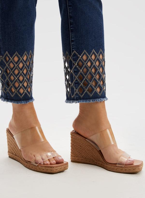 Laura Diamond Cutout Slim Leg Jeans