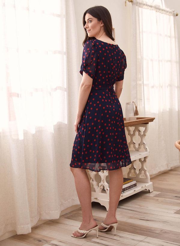 Laura Dot Print Chiffon Dress