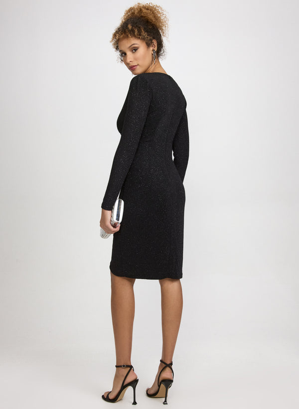 Laura Draped Glitter Knit Dress