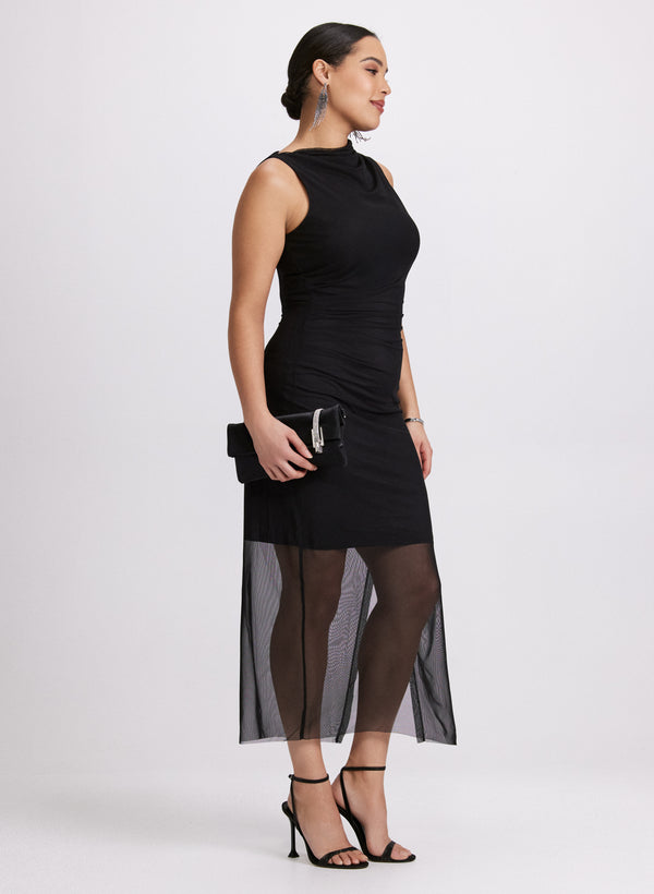 Laura Draped Mesh Dress