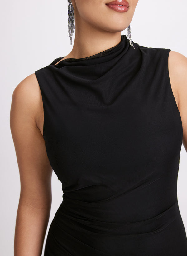 Laura Draped Mesh Dress