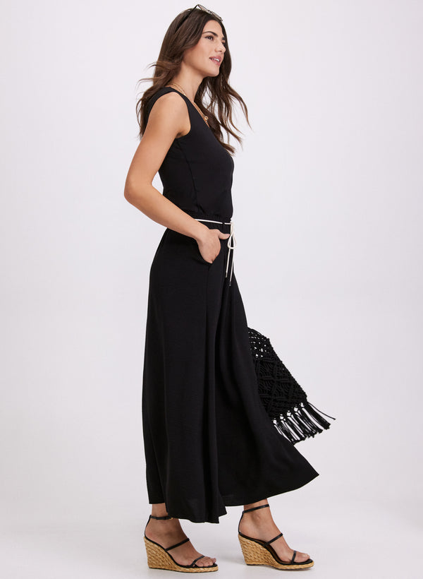 Laura Drawstring Crinkled Maxi Skirt