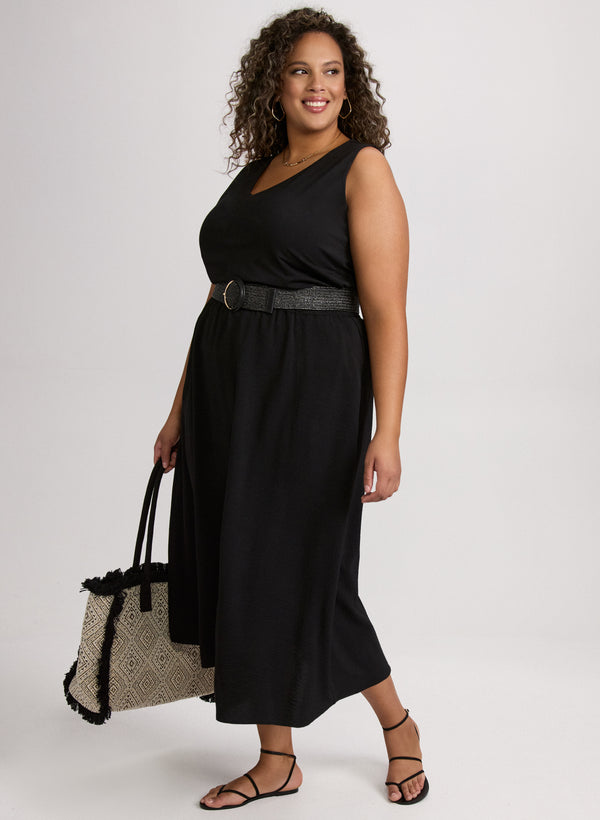 Laura Drawstring Crinkled Maxi Skirt